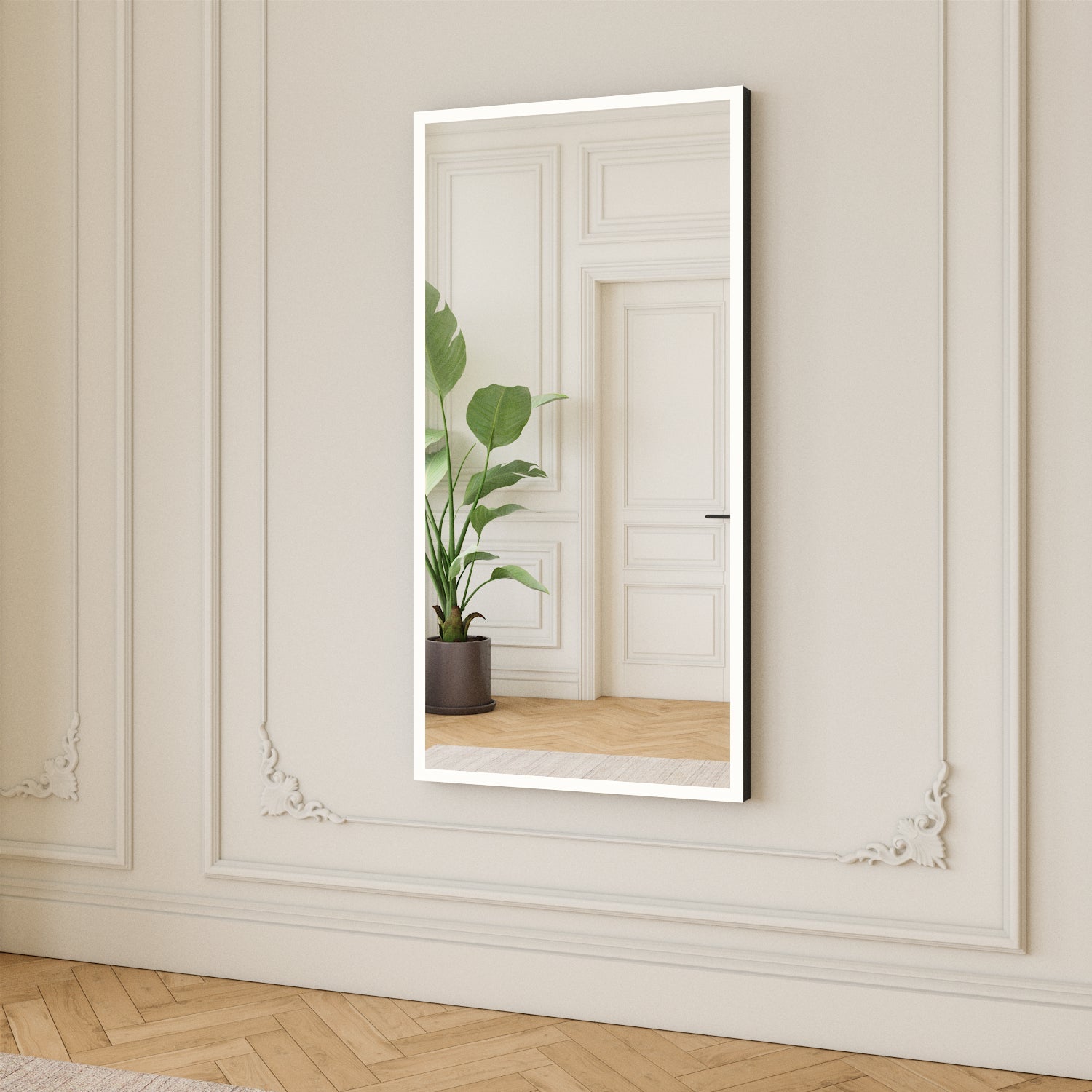 Rectangle illuminated mirrors