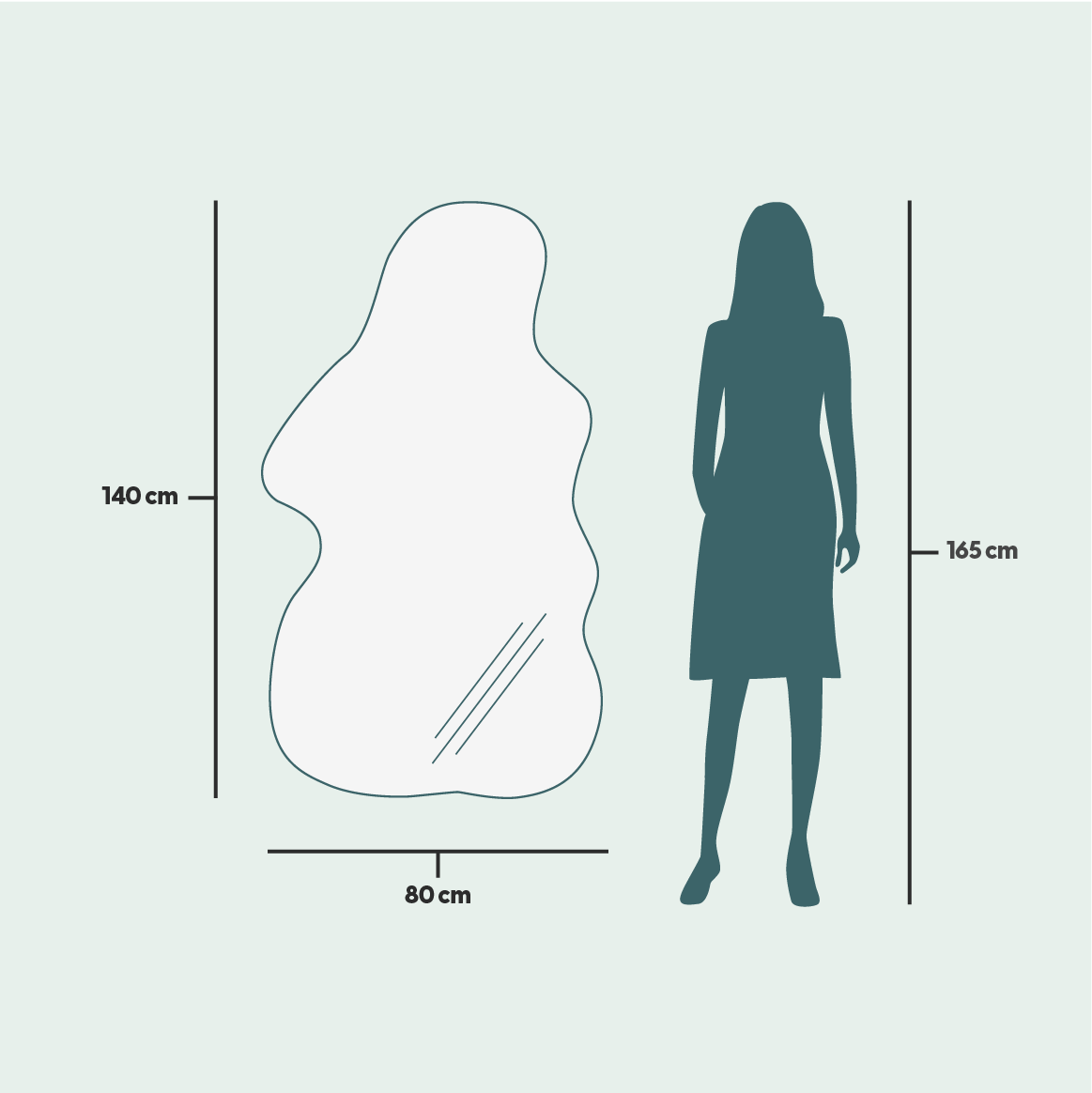 Majakka-peili taustavalaistuna (80x140 cm)