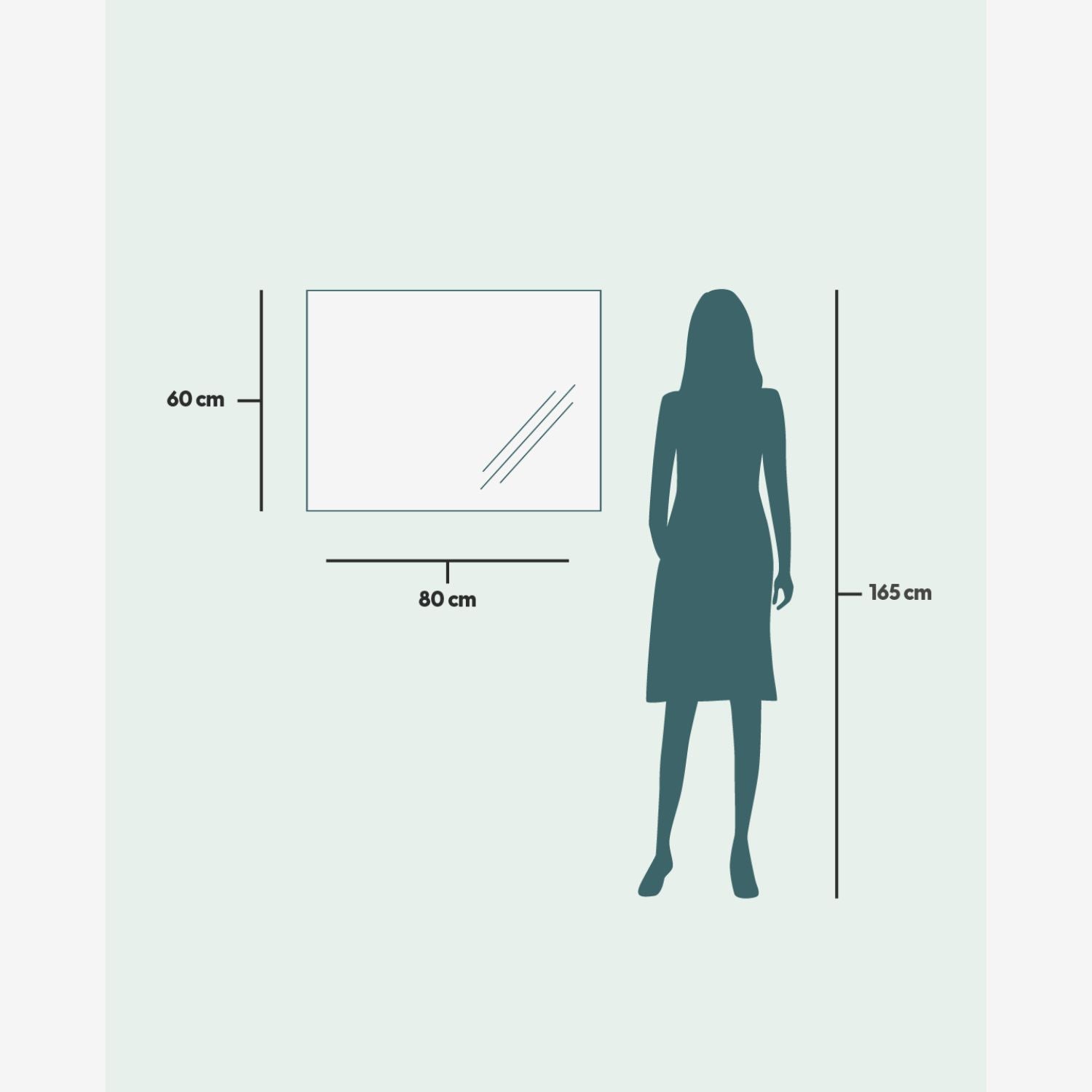 Valopeili – Neliskulmainen (80x60 cm)