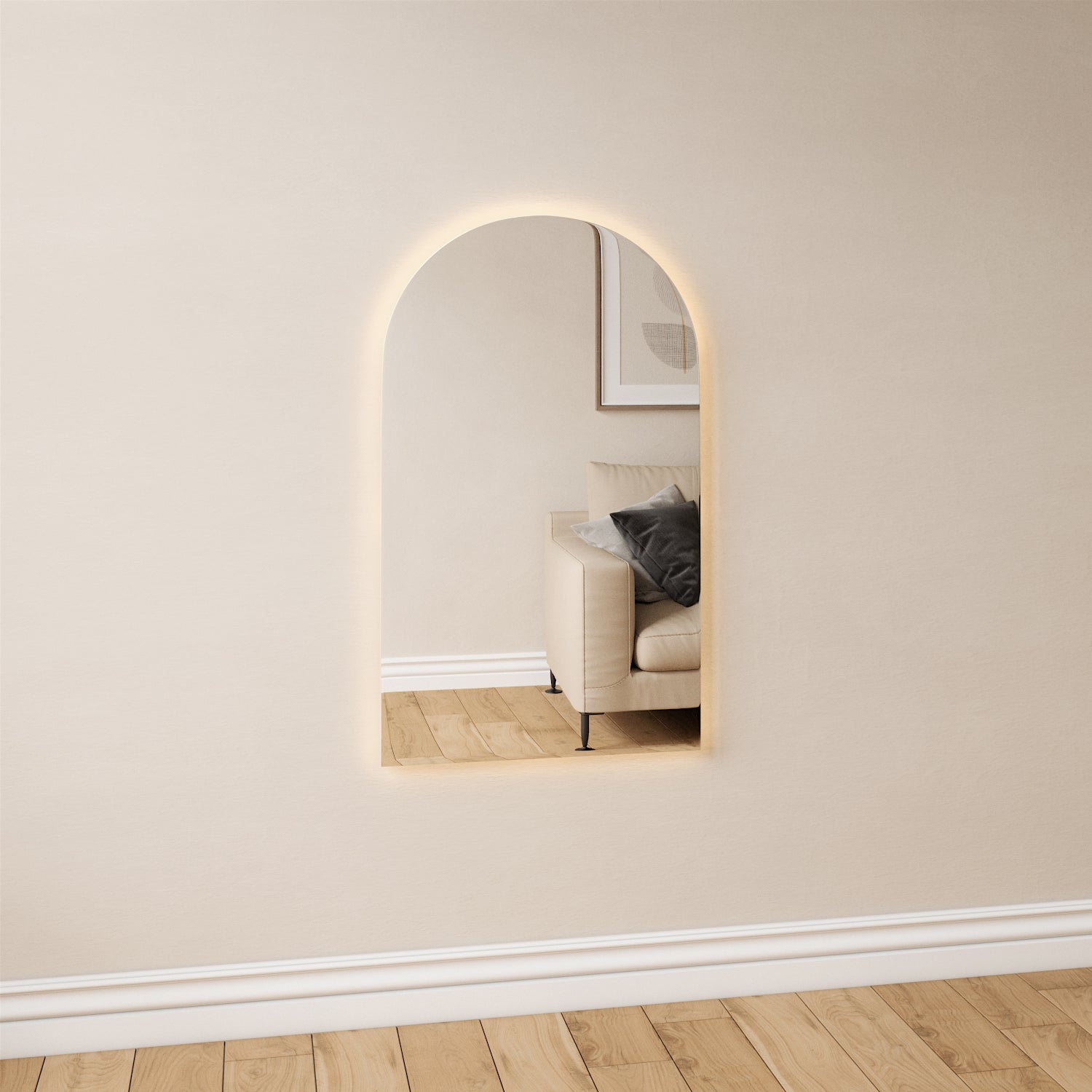 Kaari-peili LED-valoilla (60x100 cm)