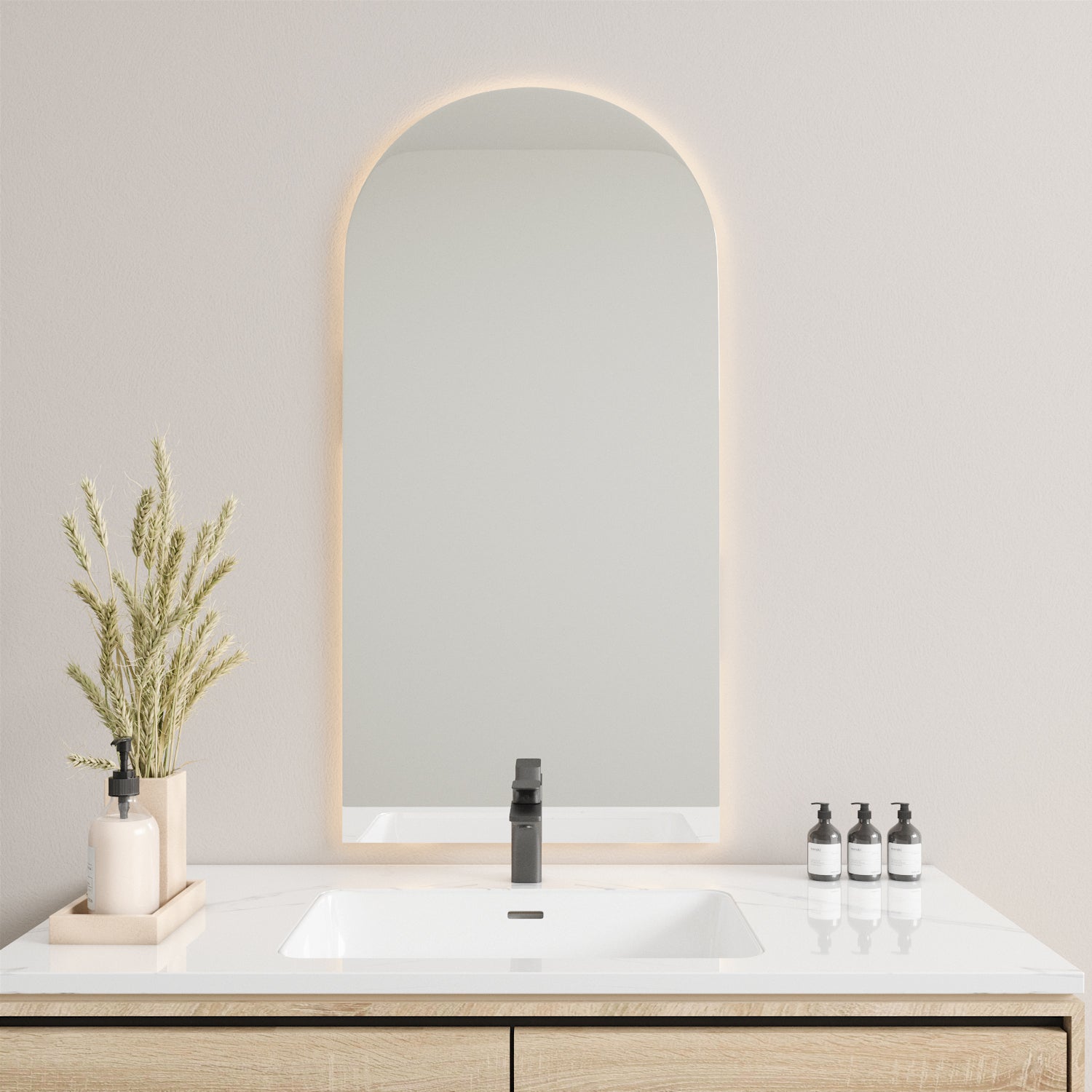Kaari-peili LED-valoilla (60x120 cm)