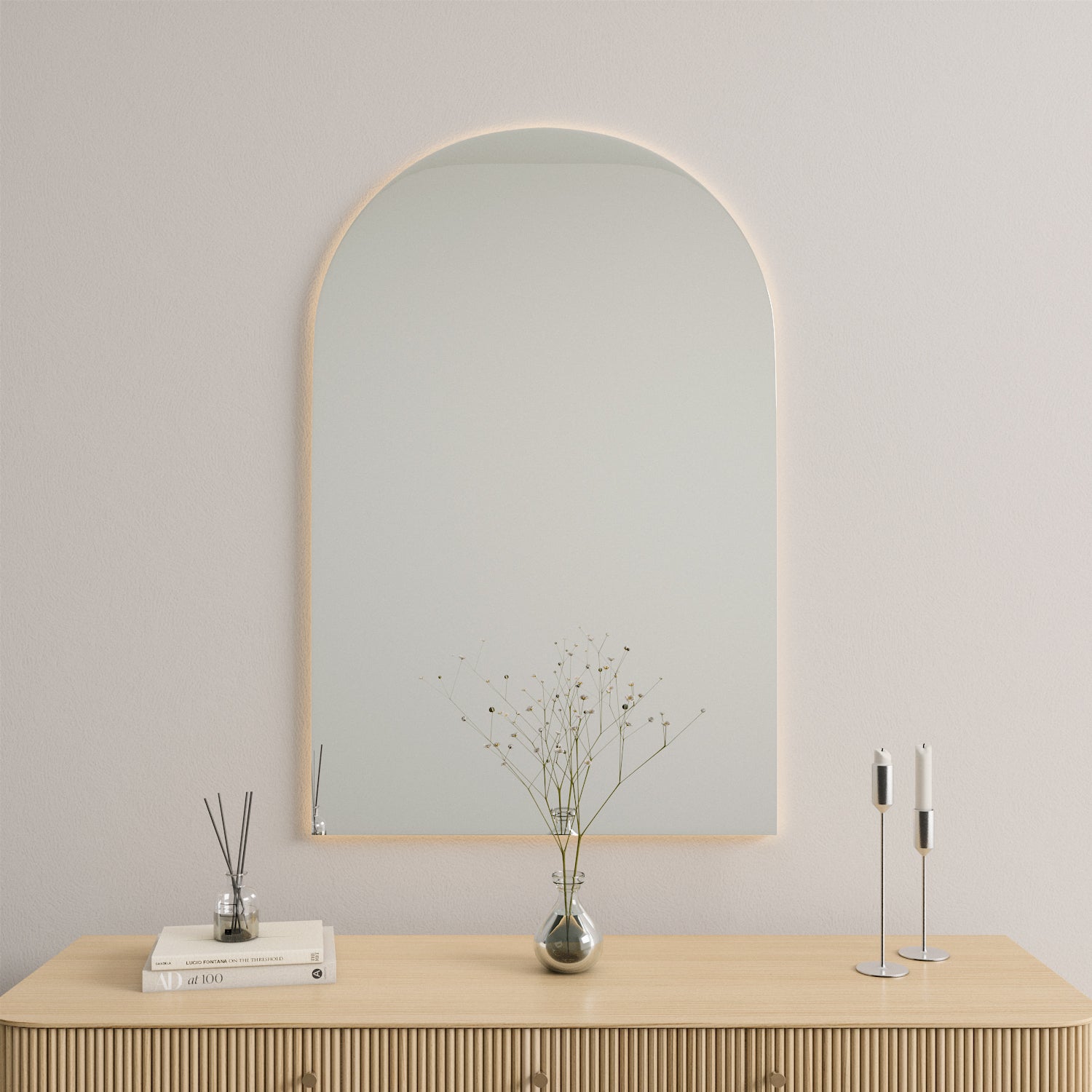 Kaari-peili LED-valoilla (80x120 cm)