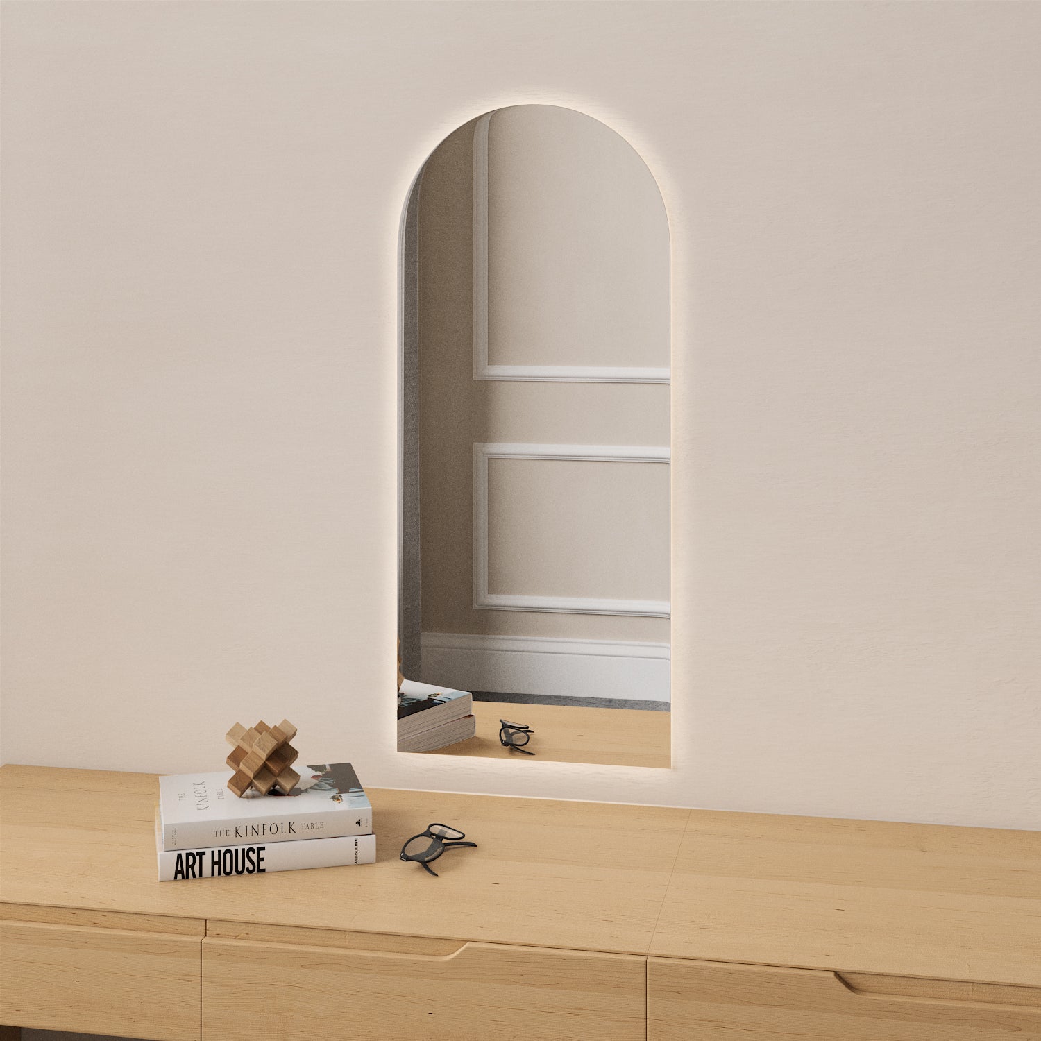 Kaari-peili LED-valoilla (40x60 cm)