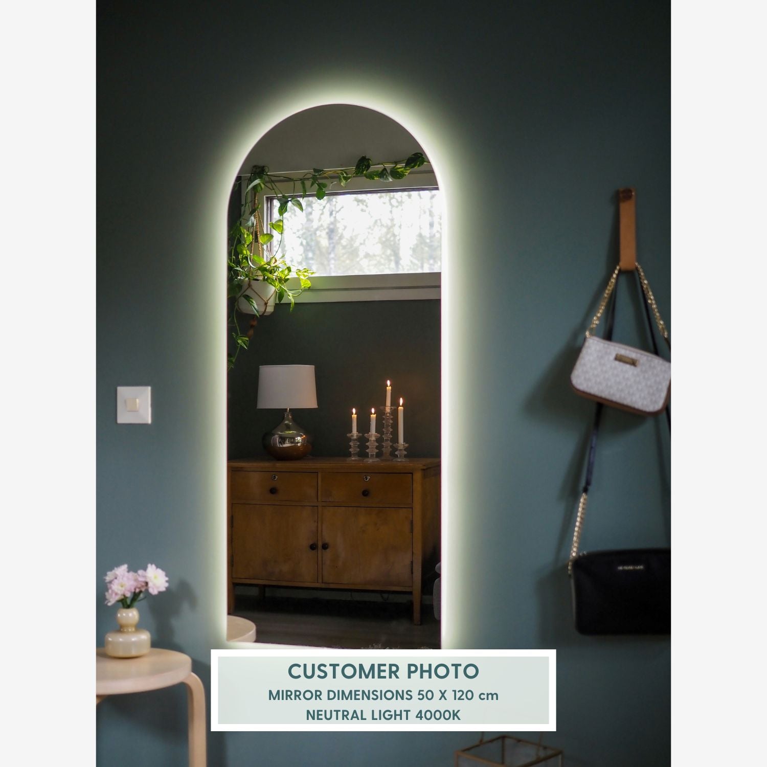 Kaari-peili LED-valoilla (40x60 cm)
