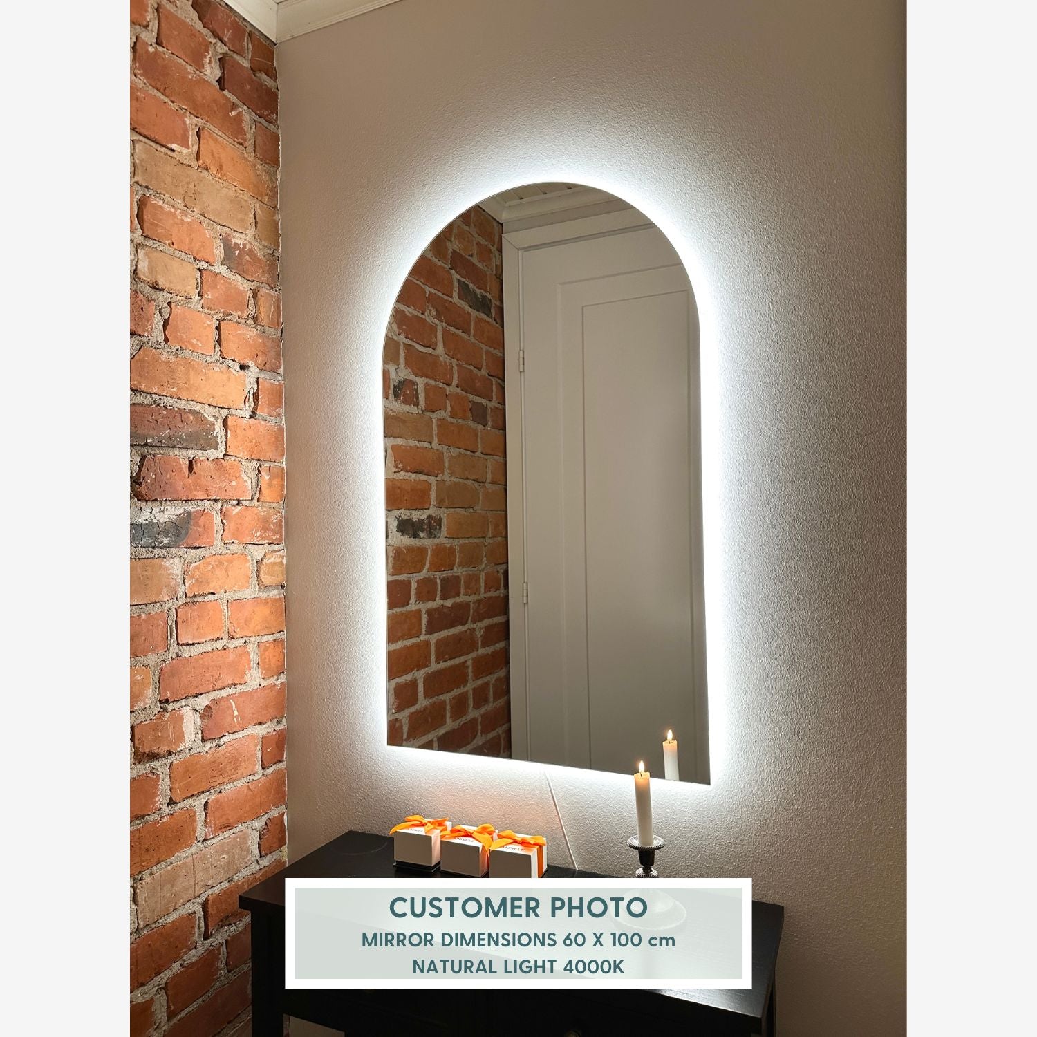 Kaari-peili LED-valoilla (40x60 cm)