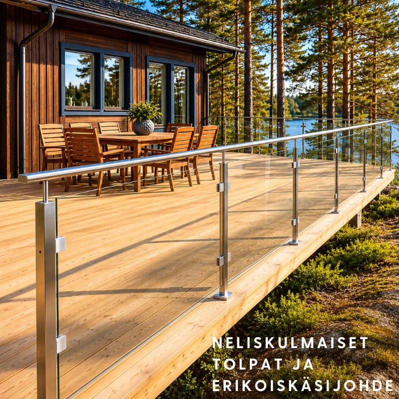 Lasikaide RST-tolpilla ja käsijohteella