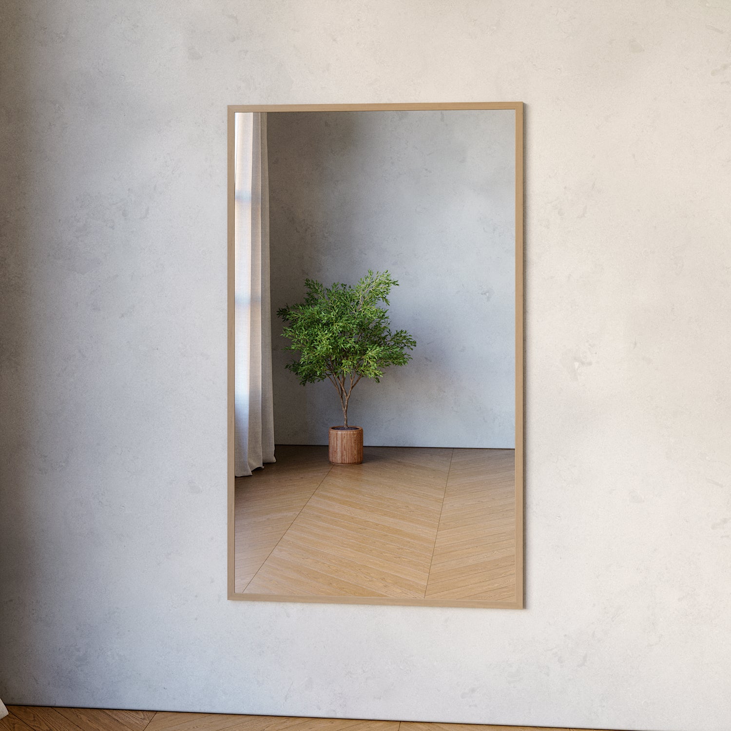 Aitta-peili koivukehyksellä (80x135 cm)