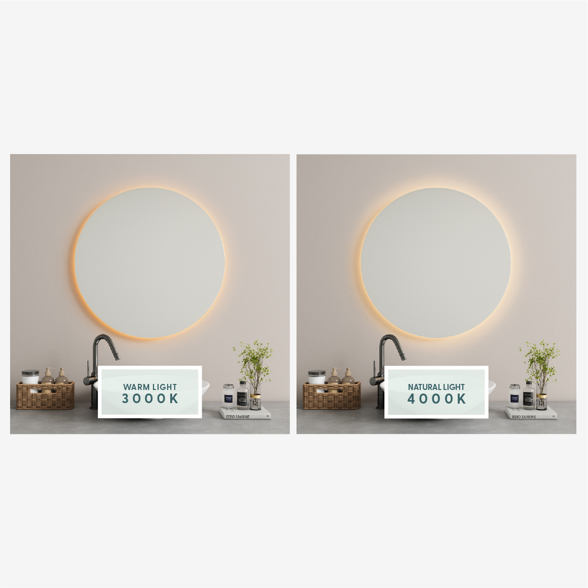Kaari-peili LED-valoilla (40x60 cm)