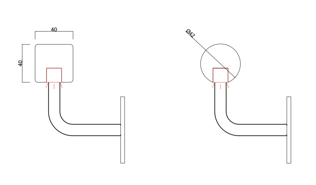 Käsijohde LED valaistuksella